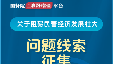 黑丝操逼免费视频国务院“互联网+督查”平台公开征集阻碍民营经济发展壮大问题线索